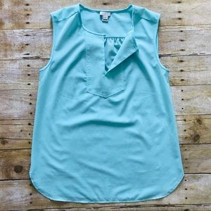 J. Crew Light Teal Blue Sleeveless Blouse
